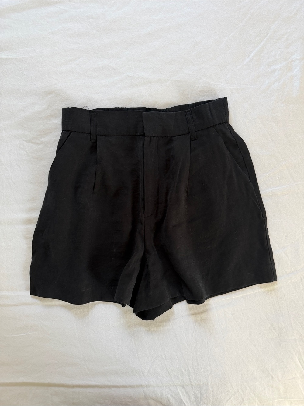 Zara Black High-Waist Tailored Shorts